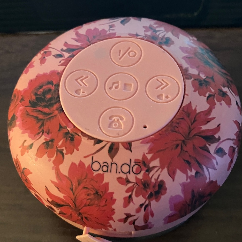 ban.do Bluetooth Pink Floral Suction Cup Portable Shower Speaker